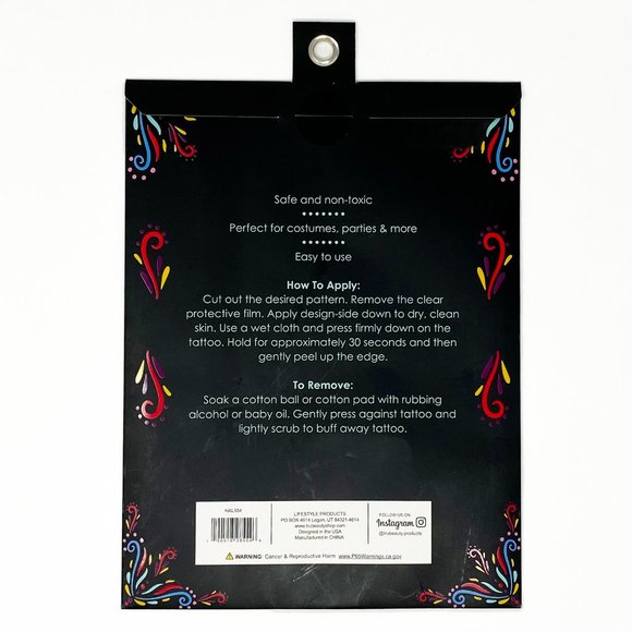 4 Sheets Día de los Muertos (Day of the Dead) Temporary Face Tattoos | NWT - Picture 5 of 10